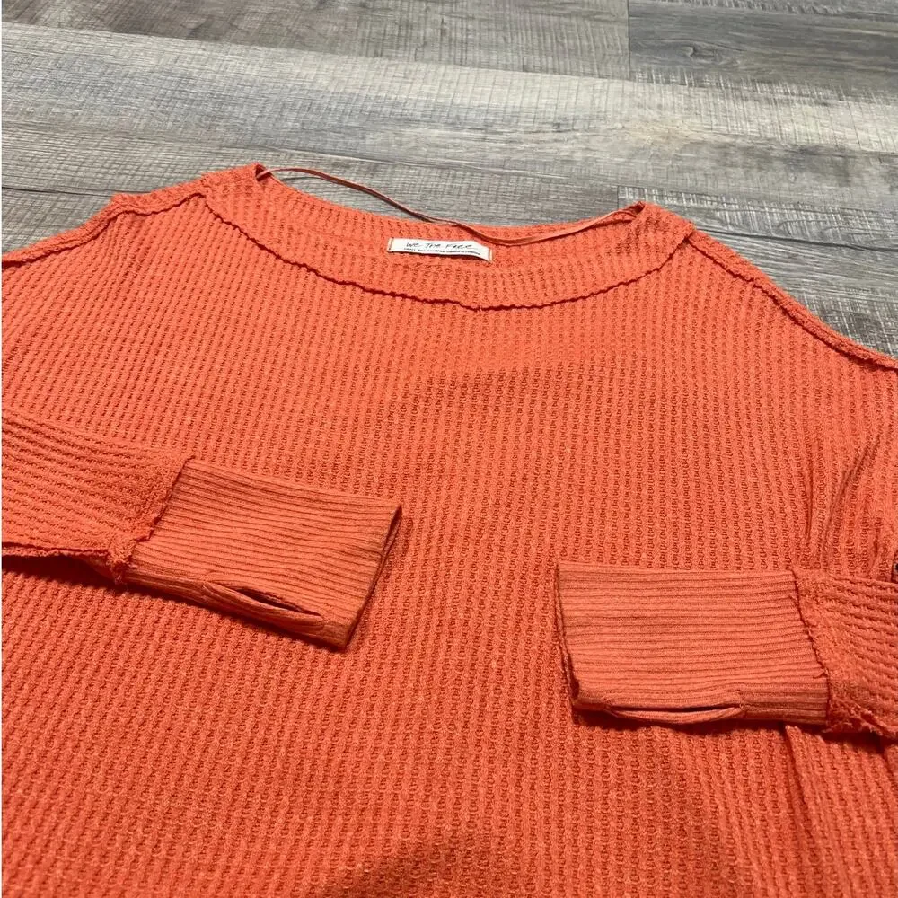 Free People FP Phoenix Thermal Oversized Small Dolman Waffle Rib Thumb Hole Boho
